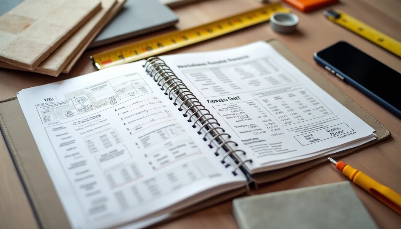 Materialbedarfs-Formelblatt